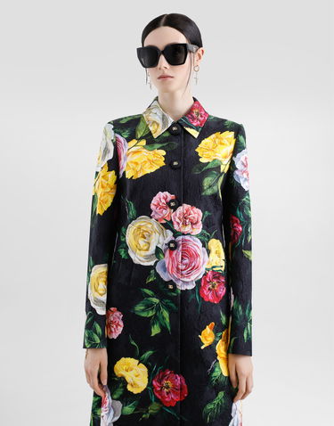 Пальто Dolce & Gabbana Dolce & Gabbana Single-breasted Peony and Rose-Print Brocade Coat чорний | F0W2RTFS9AHHN5IY, 3