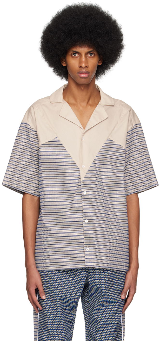 Сорочка Ahluwalia Short Sleeve Button-Up Shirt бежевий | M-AHLU-TO010-SS23-FA88-BE