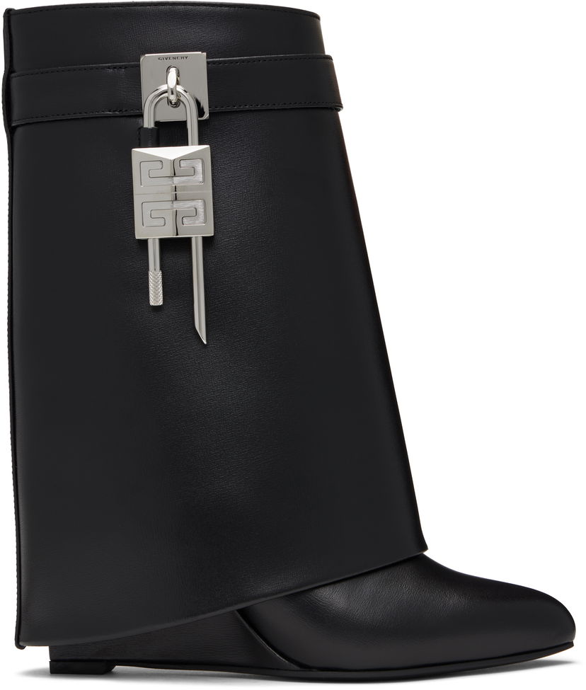 Кросівки та взуття Givenchy Givenchy Shark Lock Wedge Ankle Boots чорний | BE602RE147001