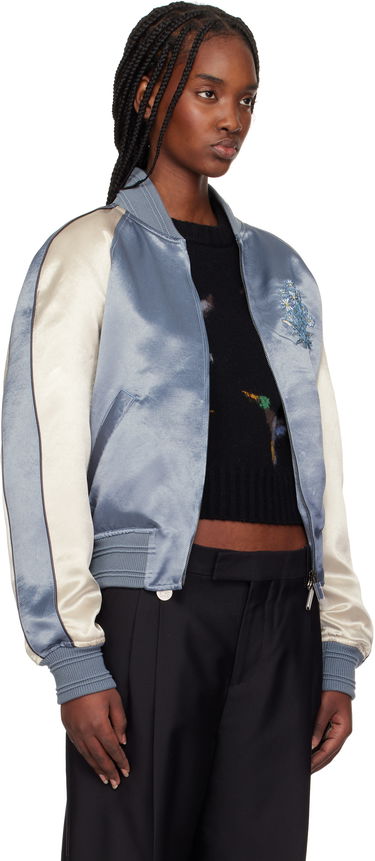 Куртка бомбер Burberry Burberry EKD Satin Bomber Jacket Синій | 8101089, 1