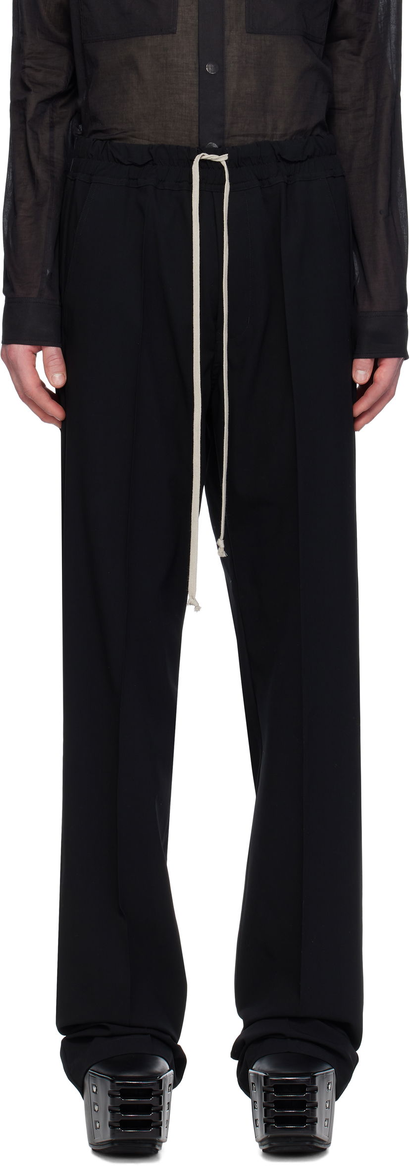 Штани Rick Owens Rick Owens Hollywood Dietrich Drawstring Trousers чорний | RU01E5378 WLP