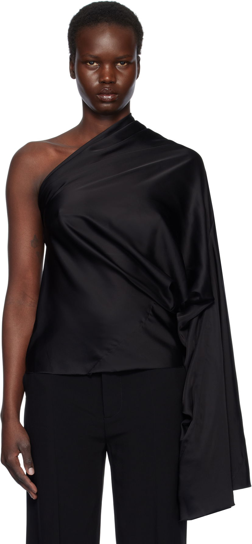 Безрукавка Rick Owens Rick Owens Hollywood One Sleeve Top чорний | RP01E7234 SCH