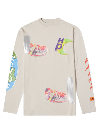 Футболка HERON PRESTON Global Collage Oversized Tee бежевий | HMAB022S22JER0010945