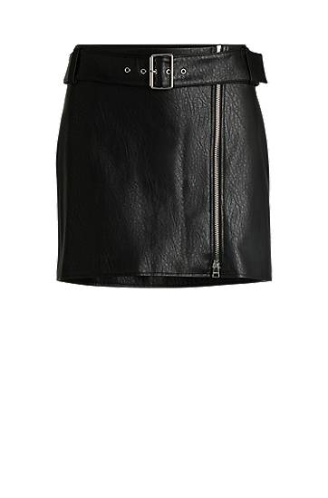 Спідниця BOSS Faux Leather Mini Skirt with Belt чорний | 50533859