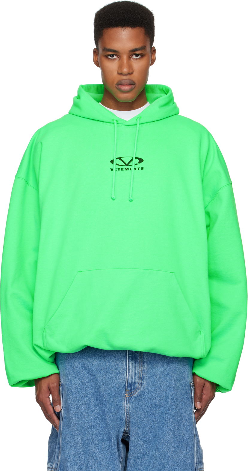 Світшоти VETEMENTS Oval Logo Cropped Boxy Hoodie Зелений | UA66HD600E