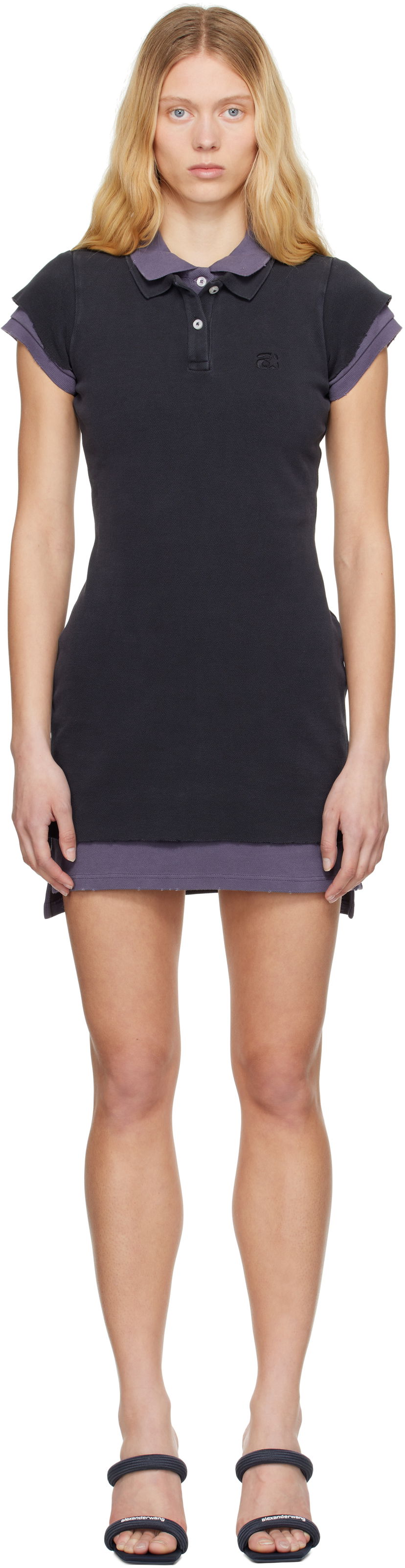 плаття Alexander Wang Alexander Wang Layered Polo Mini Dress чорний | 4CC2256297