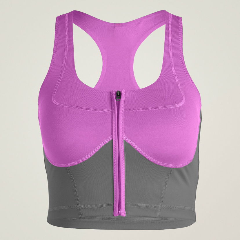 Бюстгальтер adidas Performance adidas by Stella McCartney Two-Tone Zipped Sports Bra Фіолетовий | JP3172