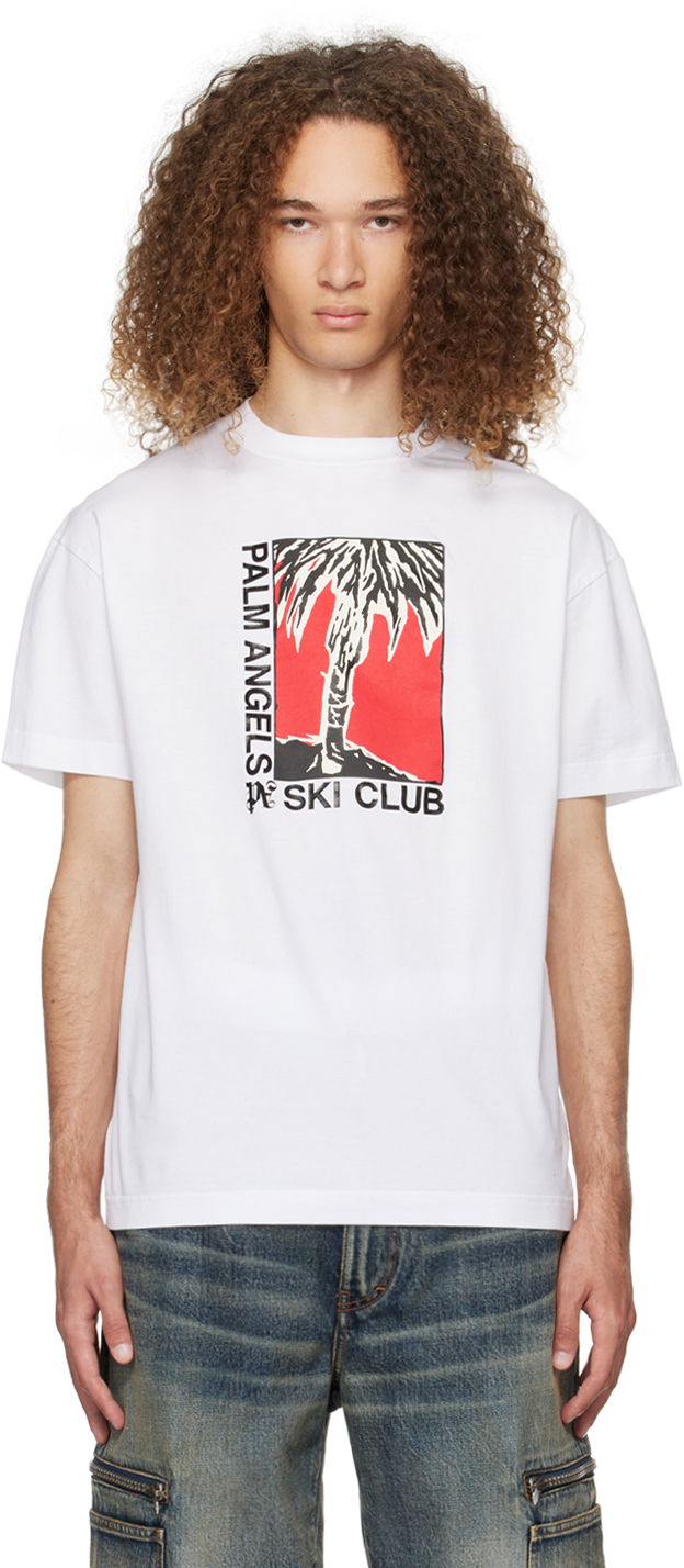 Футболка Palm Angels Ski Club Classic T-Shirt білий | PMAA001R24JER0030110