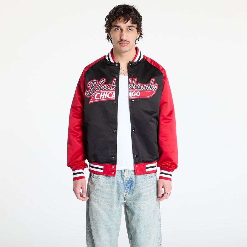 Куртка бомбер Mitchell & Ness Mitchell & Ness NHL Blackhawks Double Clutch Satin Jacket чорний | JK9196-CBHBKSC