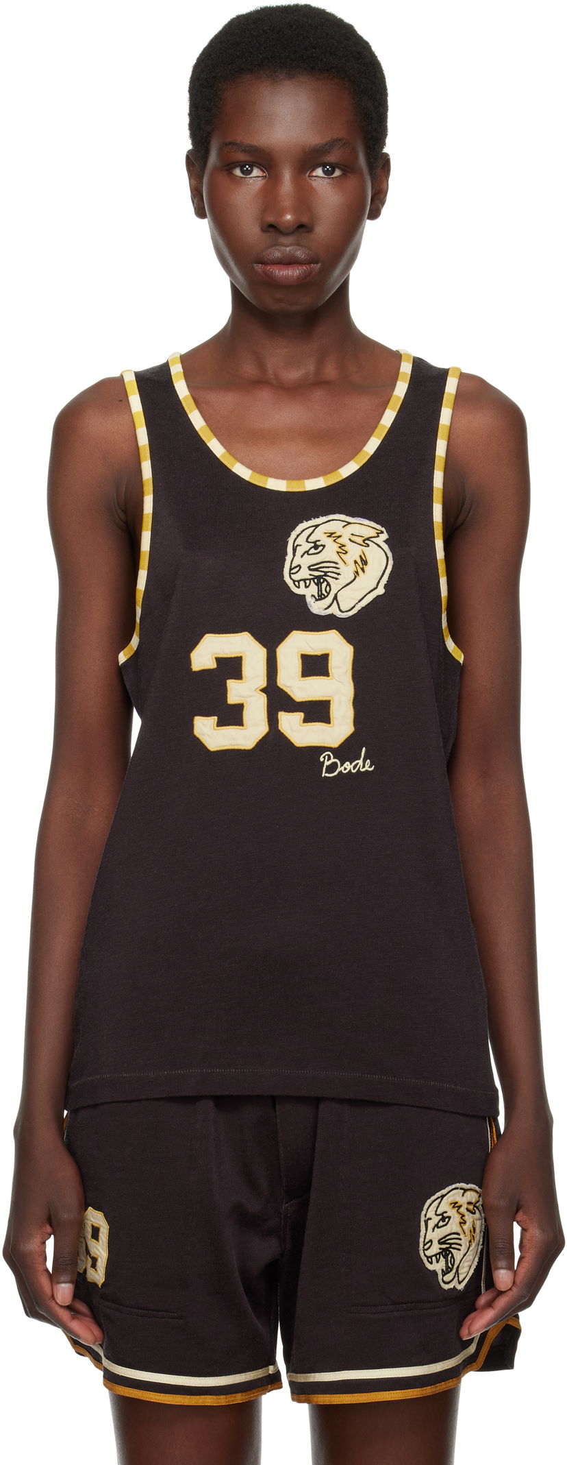 Безрукавка Bode Bode Bobcat Singlet Tank Top чорний | MRS25CS037