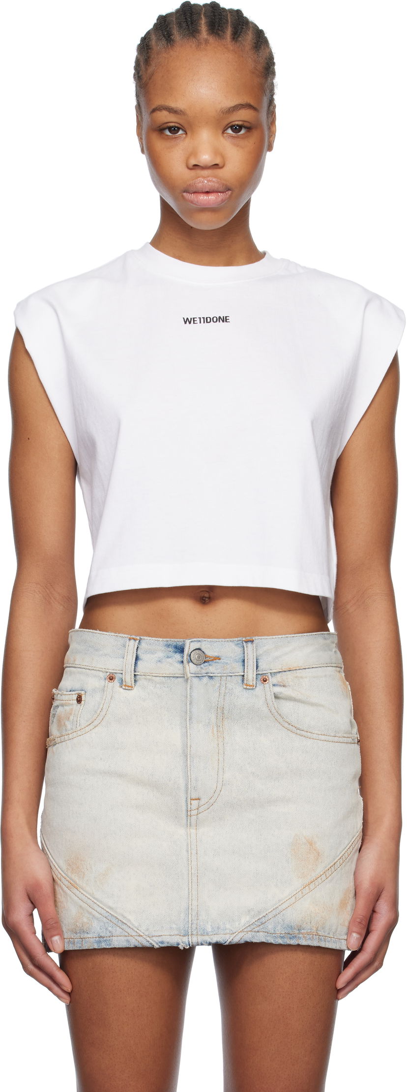 Безрукавка We11done We11done Sleeveless Crop Top білий | WD-TT0-25-710-W-WH