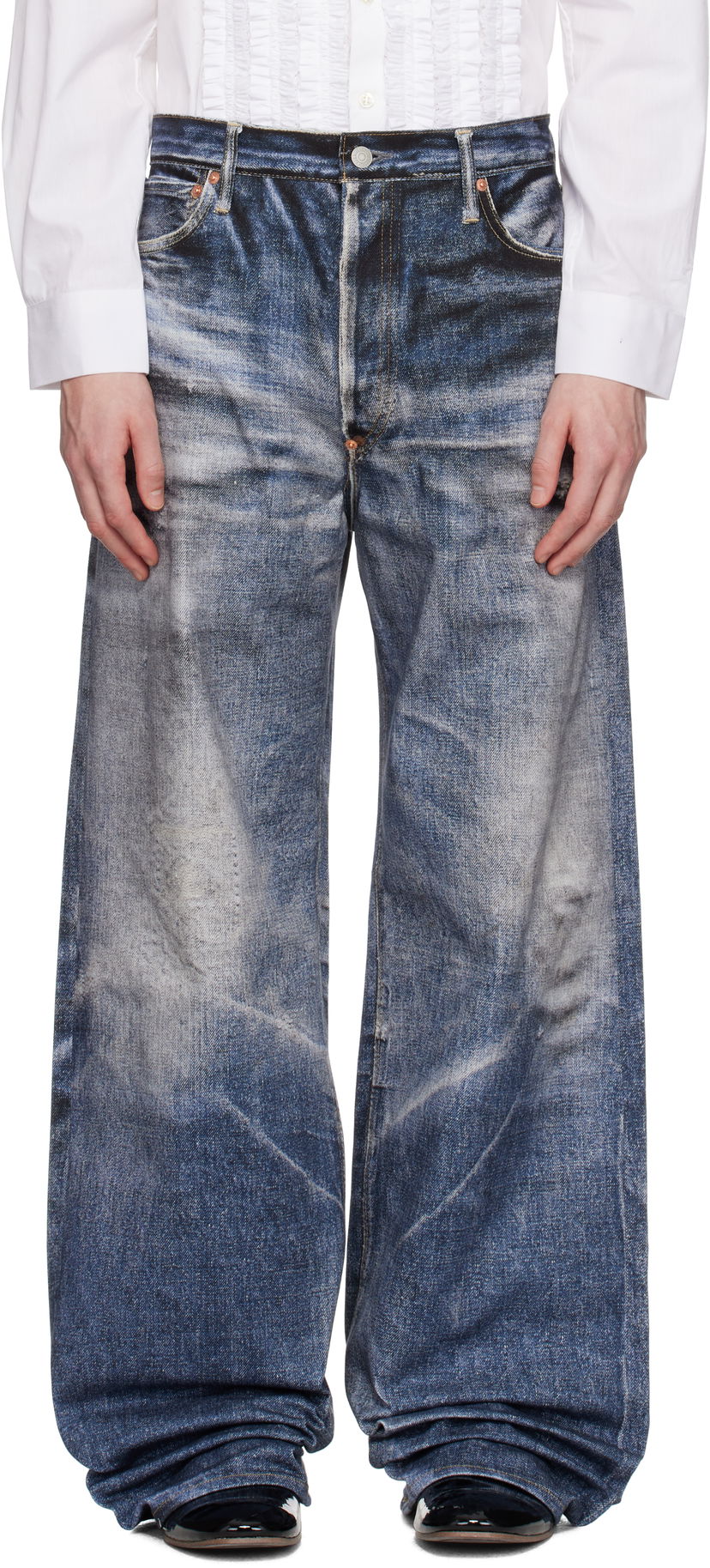 Джинси Junya Watanabe Junya Watanabe Levi's Edition Inkjet W Name Berberjin Jeans Синій | WO-P905-100