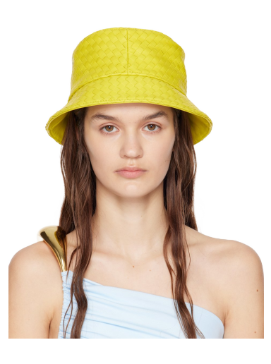 Капелюх Bottega Veneta Intrecciato Bucket Hat Жовтий | 734270 VZQO5