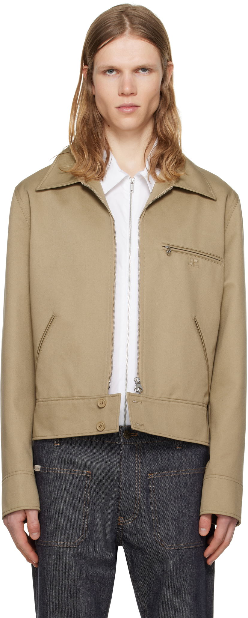 Куртка Courrèges Courrèges Zipped Jacket бежевий | 125CBL251PL0178