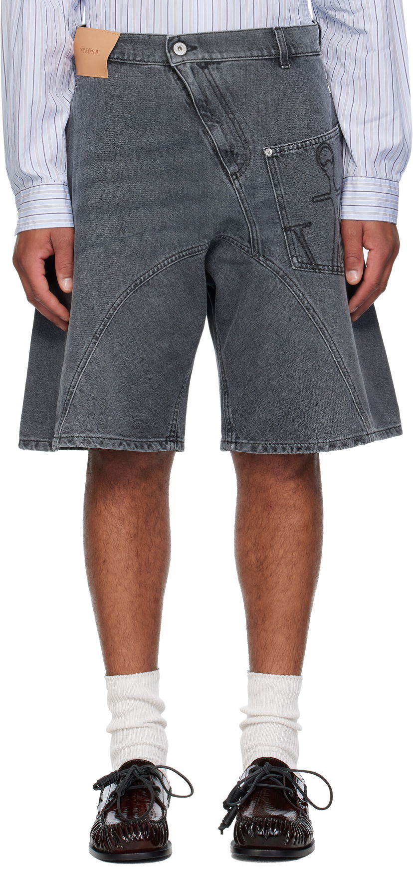 Шорти JW Anderson Twisted Workwear Denim Shorts Сірий | DT0123-PG1745