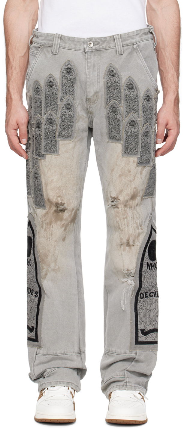 Штани Who Decides War Who Decides War Patch Trousers Сірий | 1120880021SS24