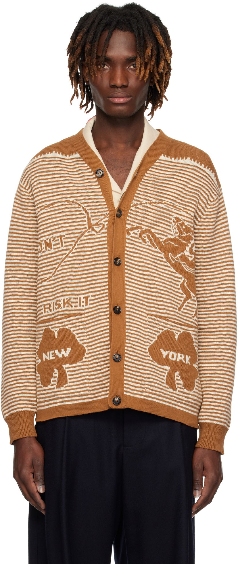 Cветр Bode Bode Buckaroo Knit Cardigan Коричневий | MRS25KT012