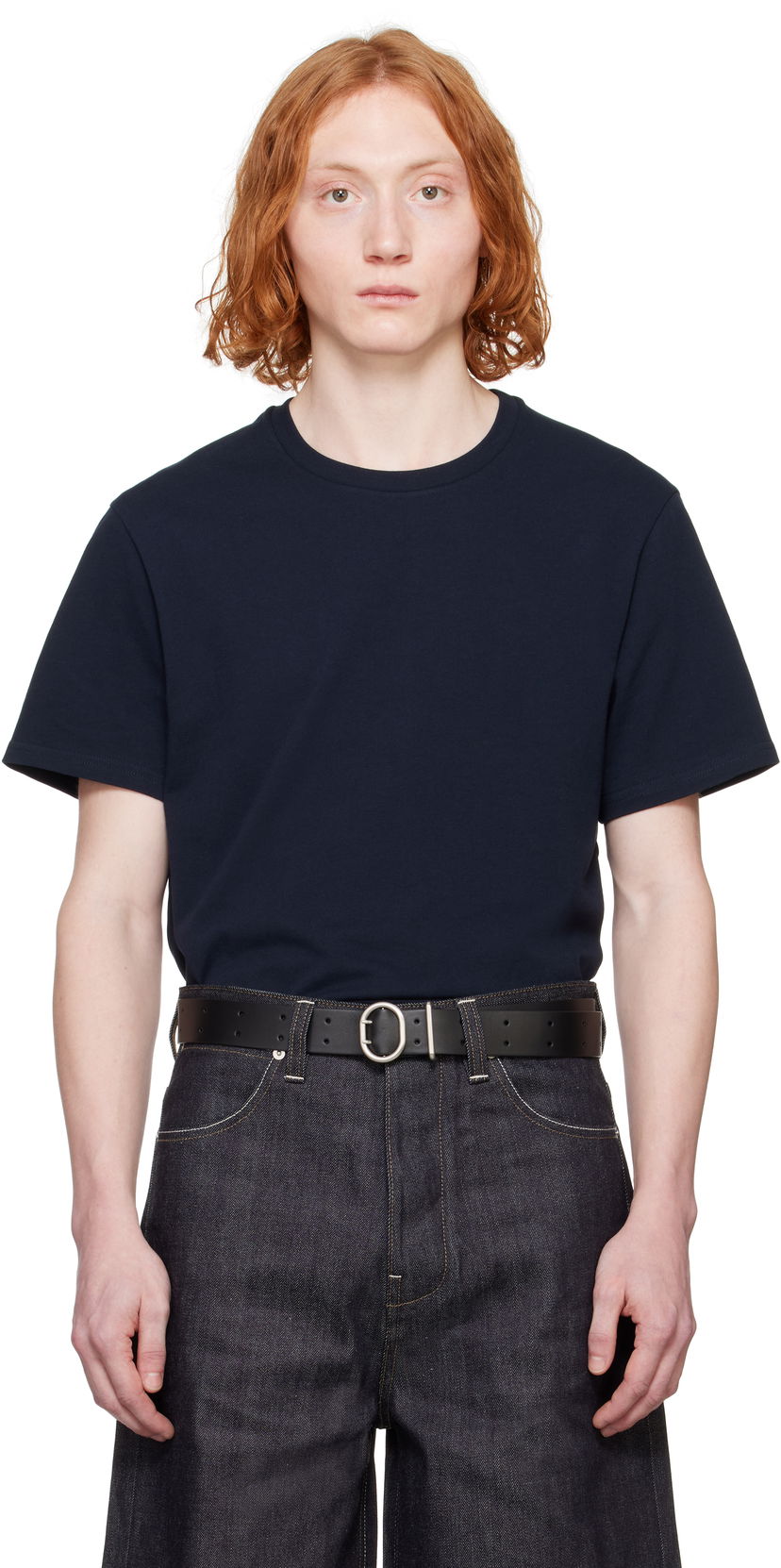 Футболка Jil Sander Jil Sander Crewneck T-Shirt темно-синій | J47GC0153_J20103