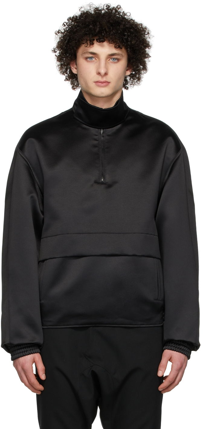 Світшоти We11done We11done Half-Zip Mock Neck Polyester Anorak чорний | WD-JK1-22-075-M-BK, 0