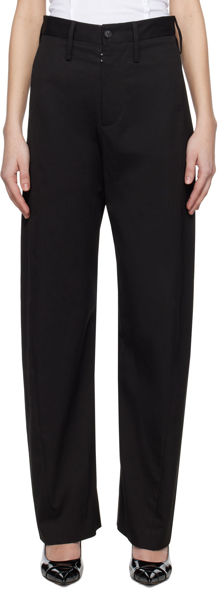 Штани Maison Margiela MM6 Maison Margiela Light Cotton Gabardine Trousers чорний | S62KB0237 M35451