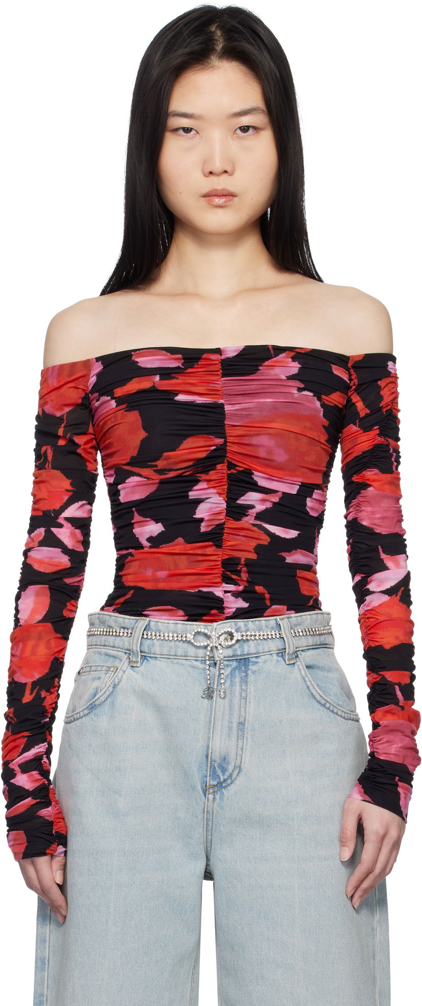 Безрукавка Blumarine Blumarine Printed Jersey Draped Top Різнокольоровий | P522C361A