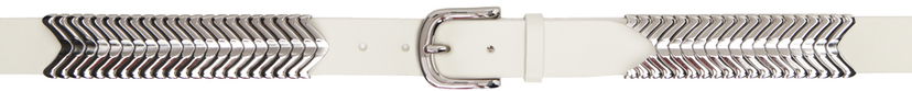 Ремені ISABEL MARANT Isabel Marant Tehorah Chevron Leather Belt білий | 23PCE023BHA-A1A25J