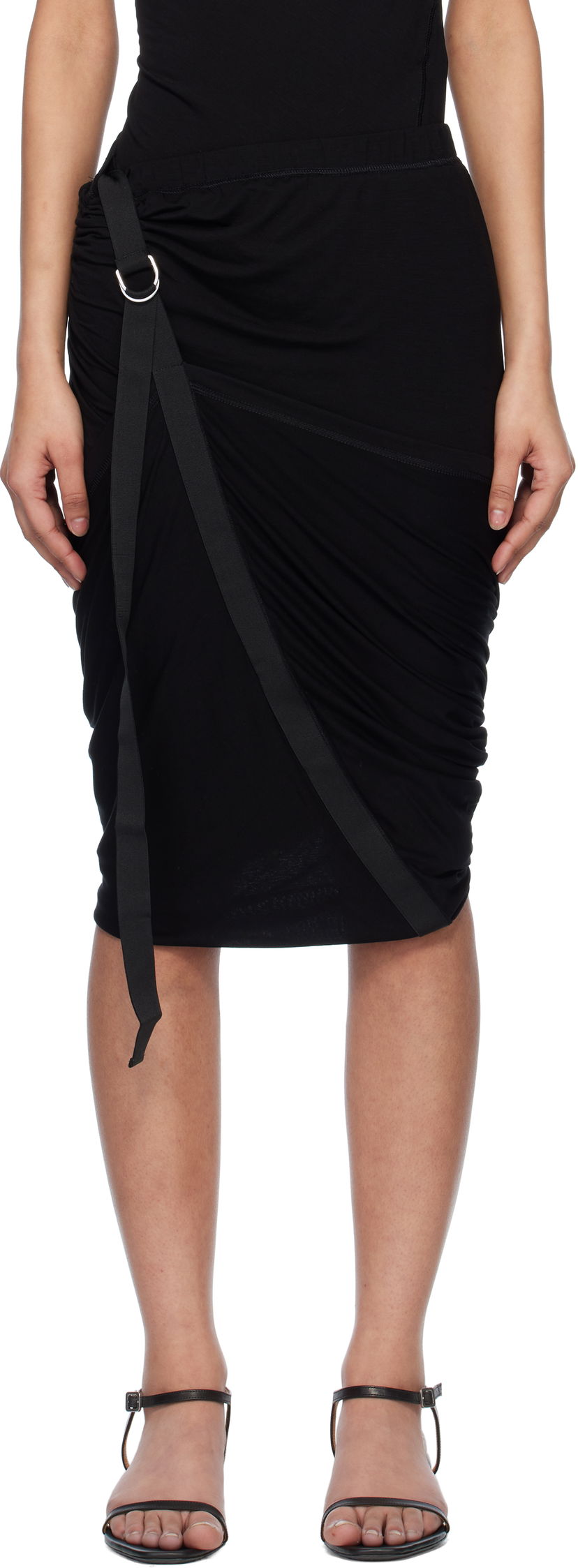 Спідниця Helmut Lang Helmut Lang Wind Midi Skirt чорний | O09HW302