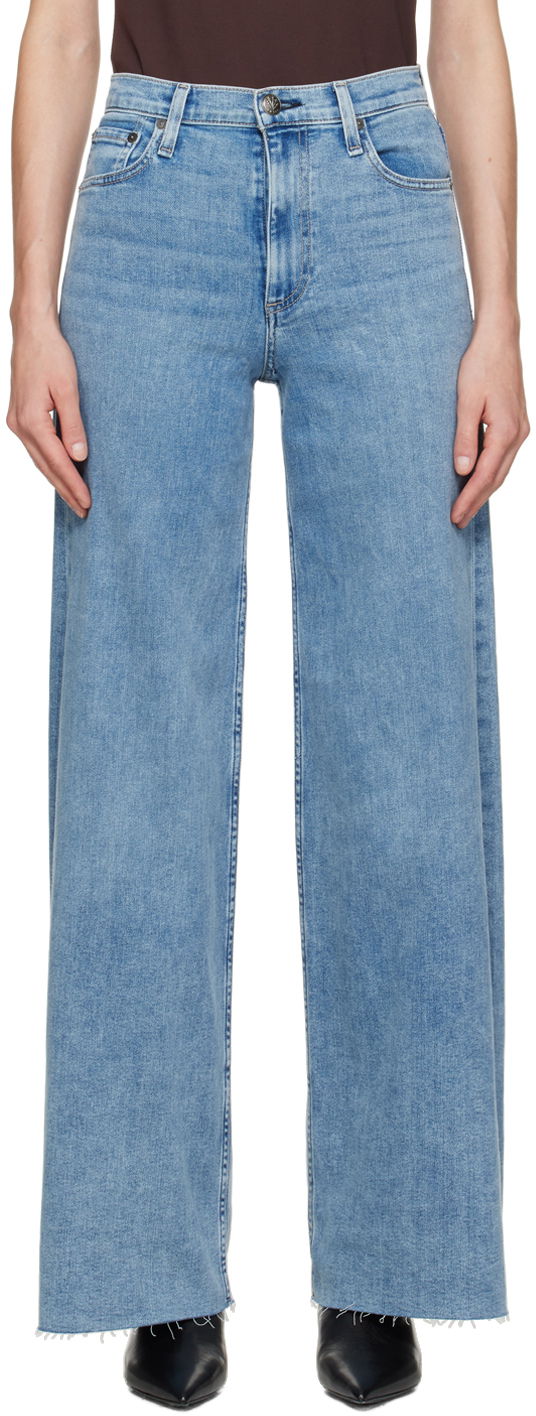 Джинси rag & bone Rag & Bone Sofie Wide-Leg Jeans Синій | WDD24S2952CLOT
