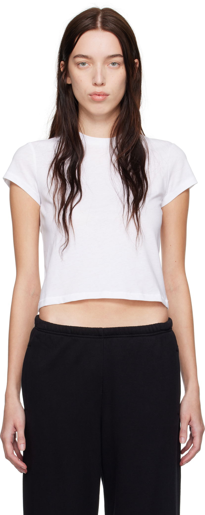 Кроп-топи SKIMS Relaxed Tees Shrunken Cropped T-Shirt білий | SS-STT-6128W