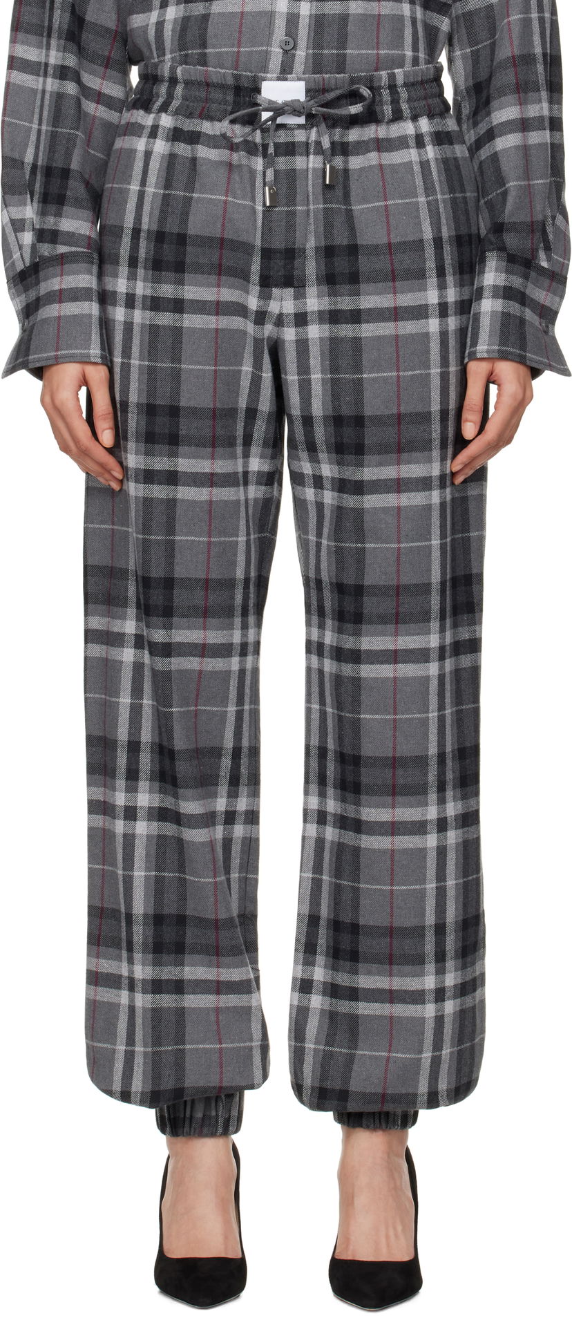 Спортивні штани The Attico Attico Plaid Drawstring Jogger Pants Сірий | 250WCP00257 CCC050AA