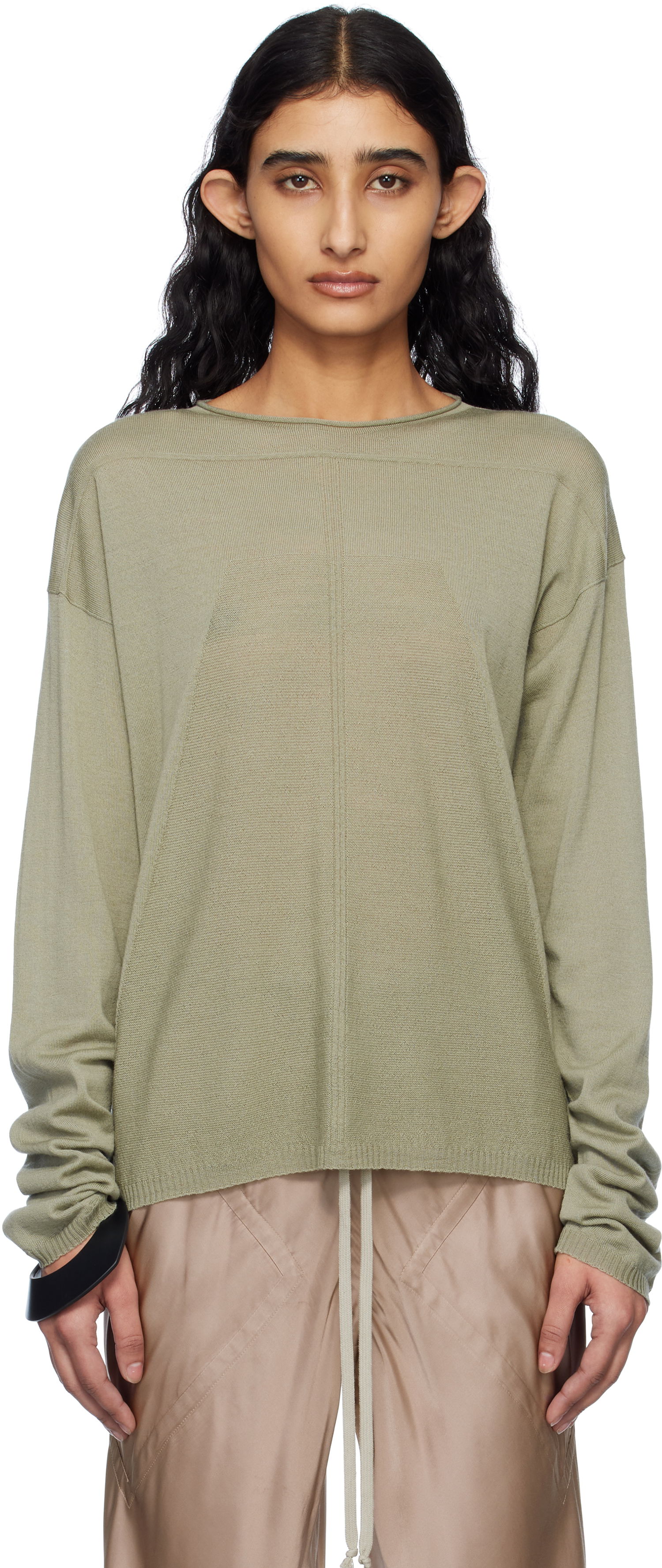 Cветр Rick Owens Rick Owens Hollywood Pull Sweater Зелений | RP01E7612 ML, 0