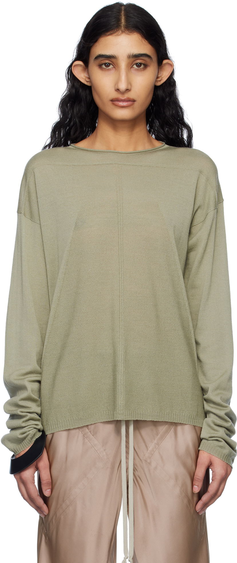 Cветр Rick Owens Rick Owens Hollywood Pull Sweater Зелений | RP01E7612 ML