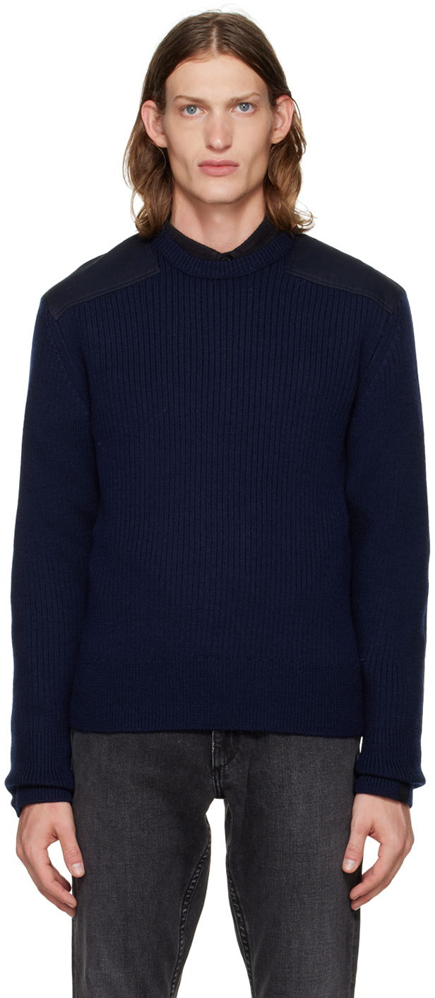 Cветр rag & bone Rag & Bone Dexter Mixed Media Sweater темно-синій | MBS22F017BW17