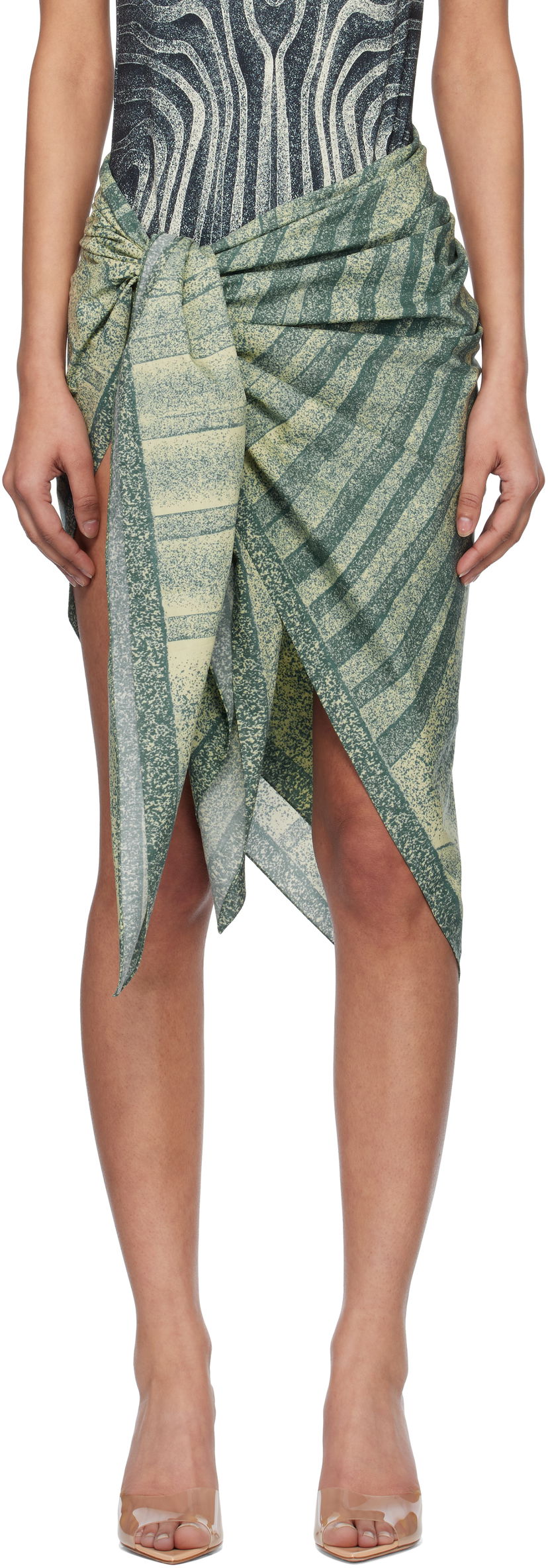Спідниця Jean Paul Gaultier Jean Paul Gaultier 'The Spirale' Sarong Зелений | 25/34-U-JU175-C596-0351