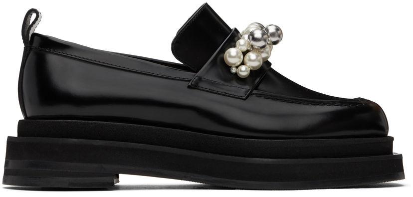 Одяг Simone Rocha Simone Rocha Bell Charm Heart Toe Platform Loafers чорний | LOF1B 0740