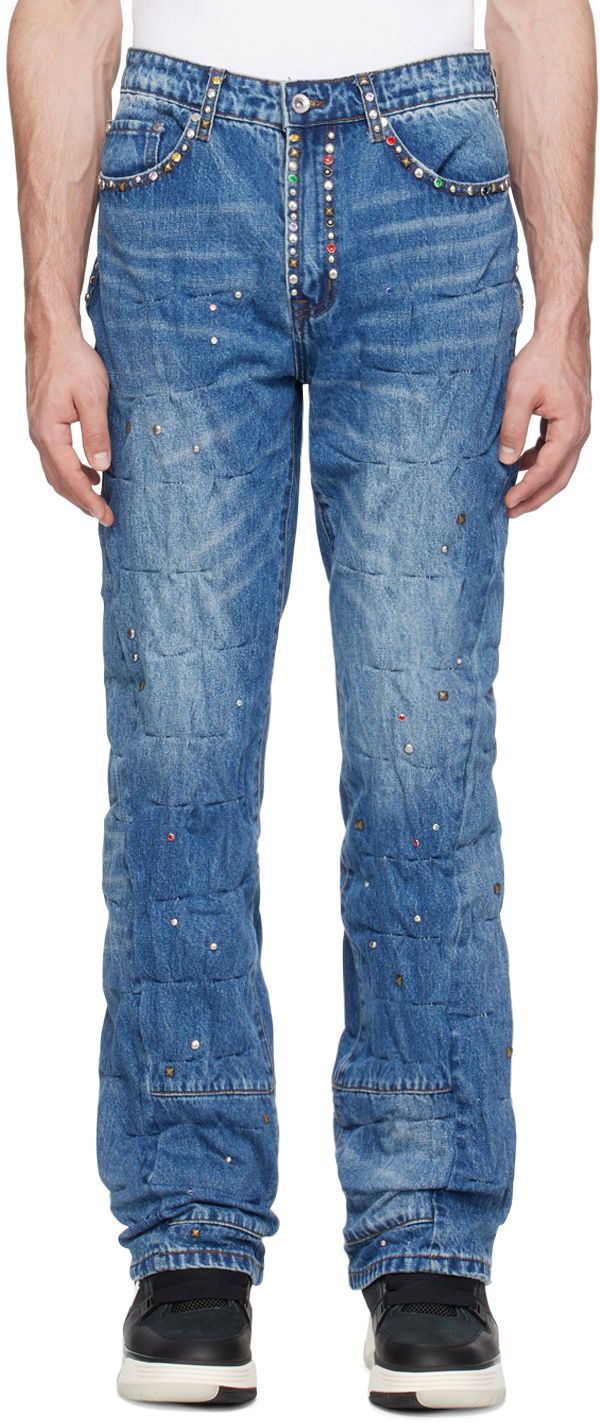 Джинси Who Decides War Who Decides War Studded Quilted Jeans Різнокольоровий | 1120820009SS24