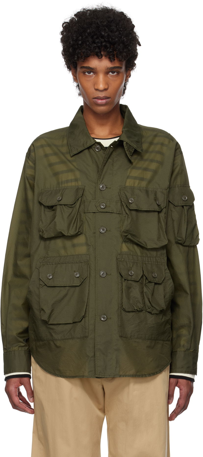 Сорочка Engineered Garments Engineered Garments Explorer Overshirt Зелений | 25S1D037