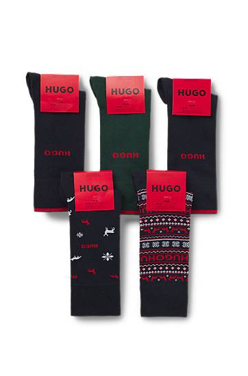 Шкарпетки BOSS Five-pack regular-length socks with assorted patterns and logo detailing Різнокольоровий | 50546686, 1