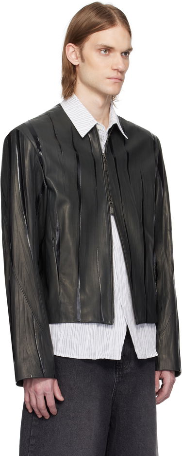 Куртка бомбер ADER ERROR ADER error Product. 14 Cropped Leather Jacket чорний | BO01SSJK0107BK, 1