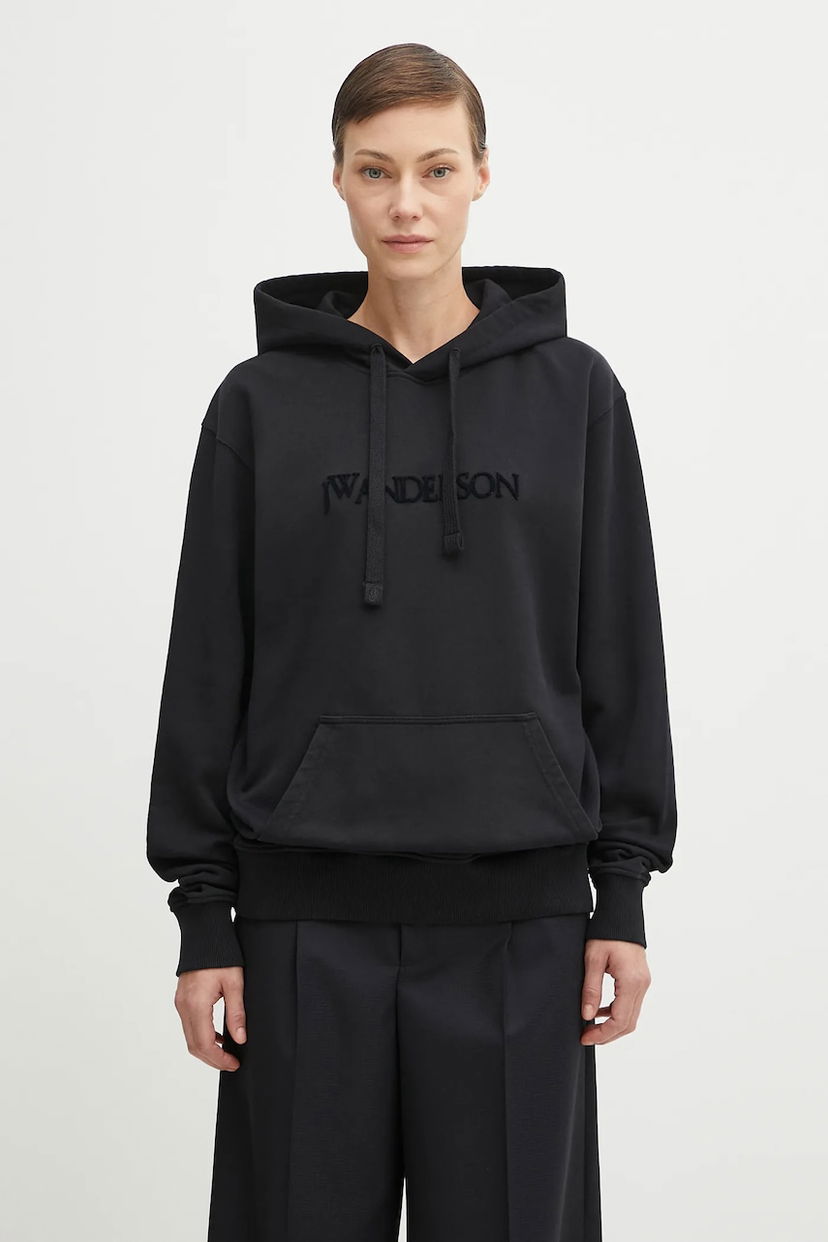 Світшоти JW Anderson JW Anderson Logo Embroidery Hoodie чорний | JW0231.PG1632