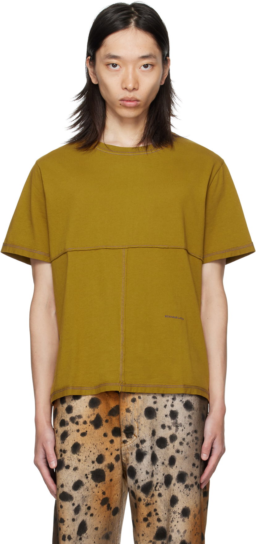 Футболка Eckhaus Latta Eckhaus Latta Lapped T-Shirt Зелений | 301-EL-PF25-O