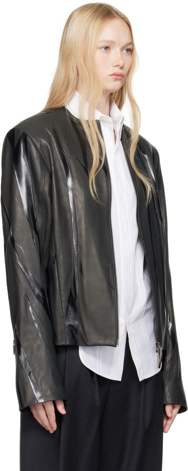 Куртка бомбер ADER ERROR ADER error Product. 14 Cropped Leather Jacket чорний | BO01SSJK0107BK, 4