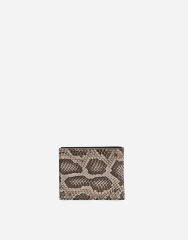 Гаманець Dolce & Gabbana Dolce & Gabbana Python Leather Bifold Wallet with Crossover DG Logo бежевий | BP2463A204387145, 2