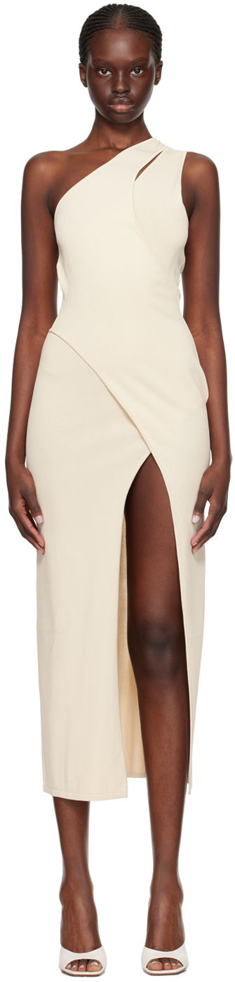 плаття BEC + BRIDGE BEC + BRIDGE Mira One-Shoulder Maxi Dress бежевий | H23-11837