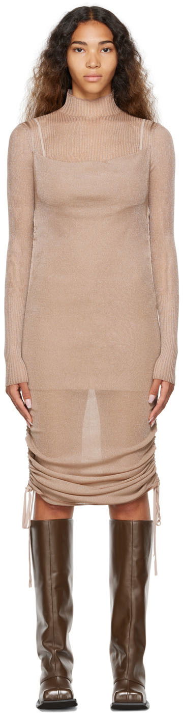 плаття Dion Lee Dion Lee Drape Mini Dress бежевий | A7620P22