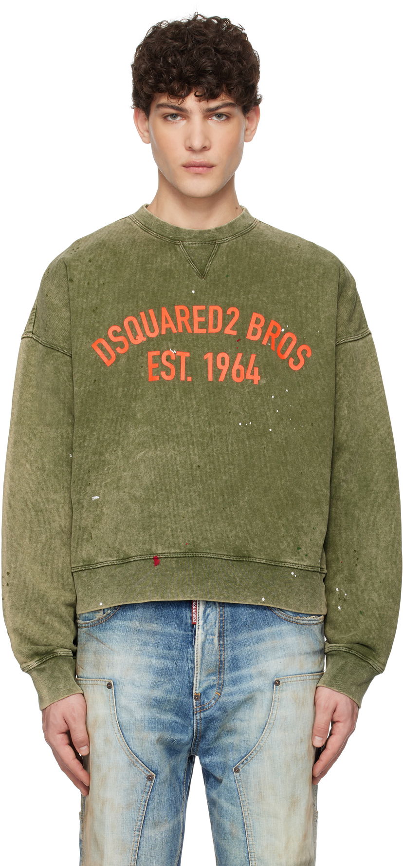 Cветр DSQUARED2 Dsquared2 Cypro Fit Sweatshirt Зелений | S74GU0847_S25030