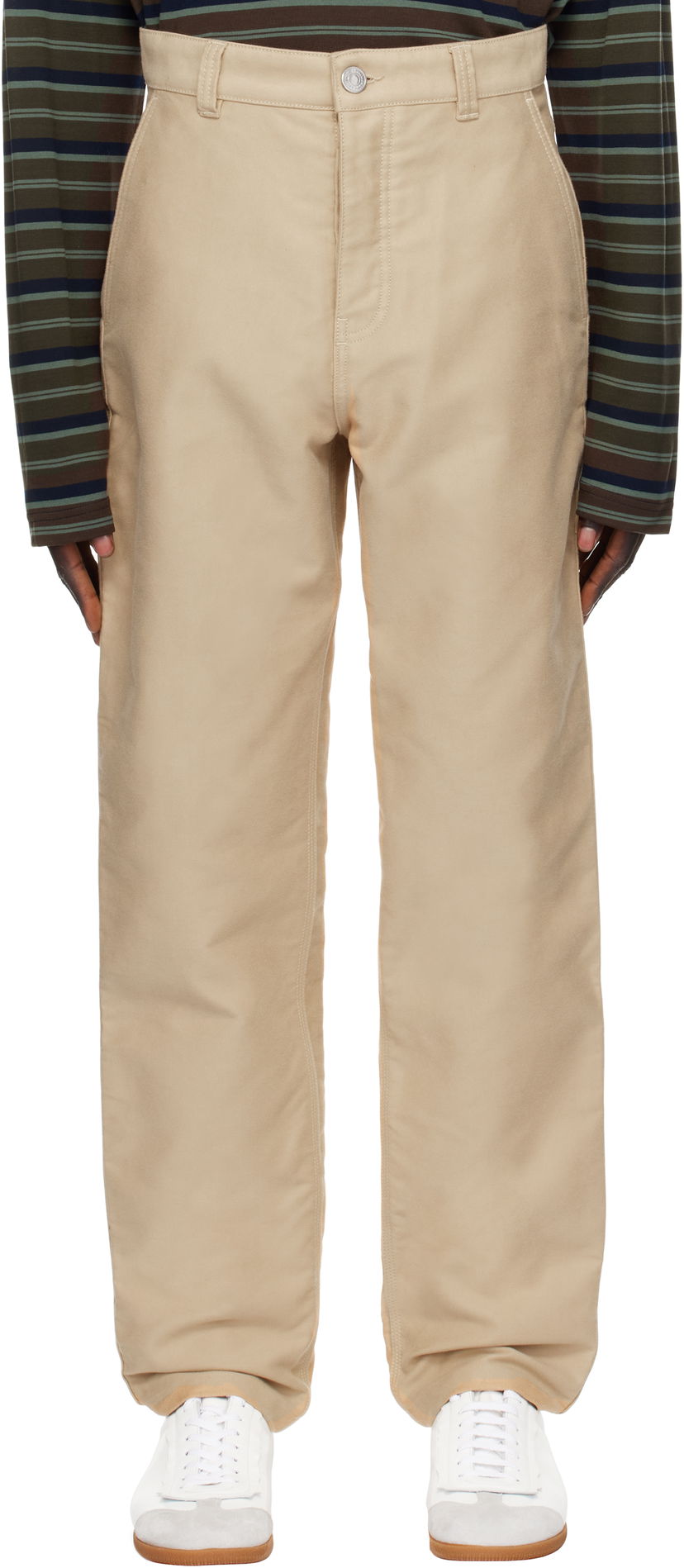Штани карго AMI Worker Trousers бежевий | HTR304.CO0083