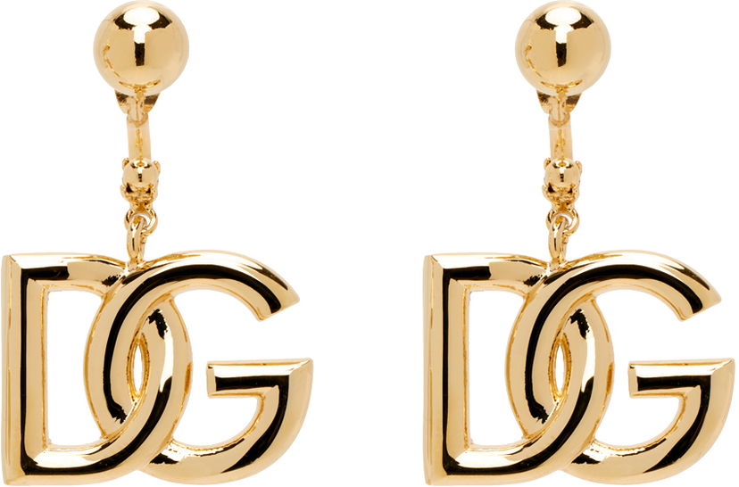 Сережки Dolce & Gabbana Gold 'DG' Logo Earrings Металік | WEN6P1 W1111