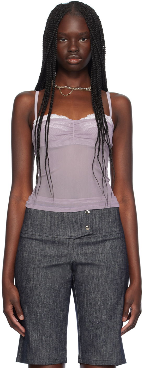 Безрукавка Miaou Miaou Enzo Lace Trim Tank Top Фіолетовий | 7092PM1SMO