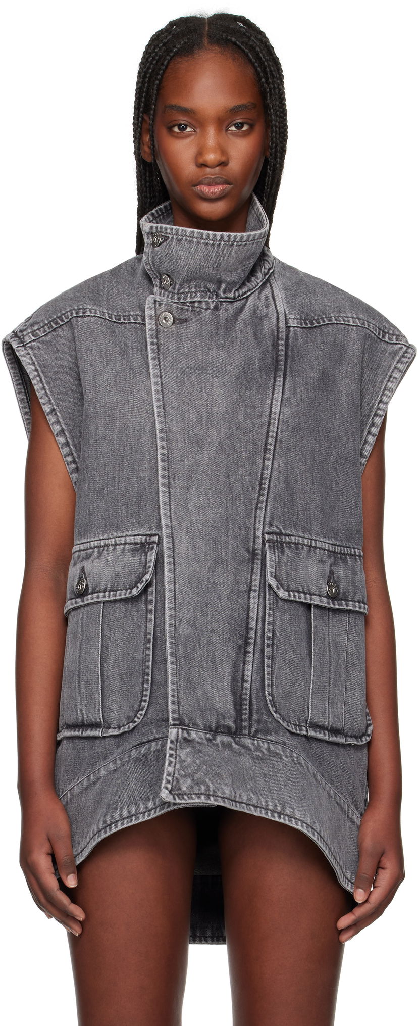 Жилет JW Anderson JW Anderson Oversized Sleeveless High Neck Vest Сірий | DJ0037-PG1745